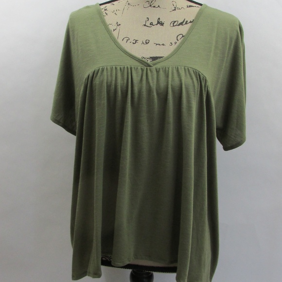Bongo Tops - Bongo Juniors Top Deep Lichen Green flowy top